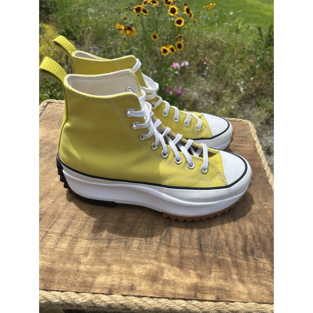 Converse Run Star Hike High Top Platform Yellow Canvas Sneakers Men 8 Wmns 9.5